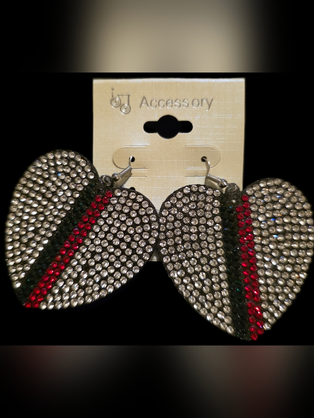 Crystal Heart Drop Earrings